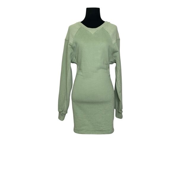 EVNL green long sleeves open back mini dress size Small - Picture 9 of 16